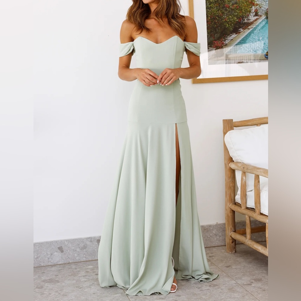 DEAR EMILIA BLUSHING CINDERELLA MAXI DRESS SAGE